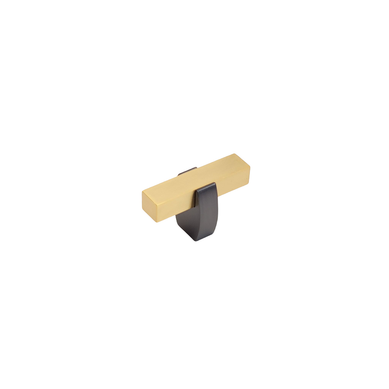 Knob 65 - Titanium Base with Brushed Gold bar.