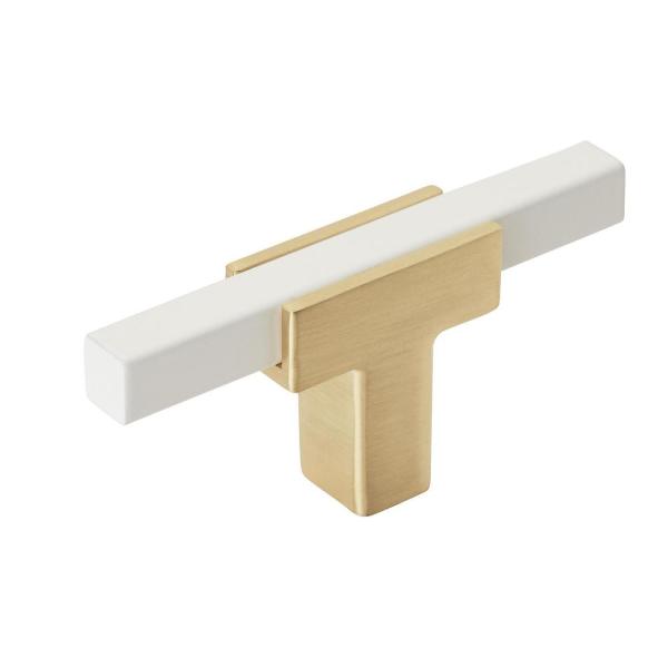 Two Tone T-Bar Knob - Brushed Gold Base 67