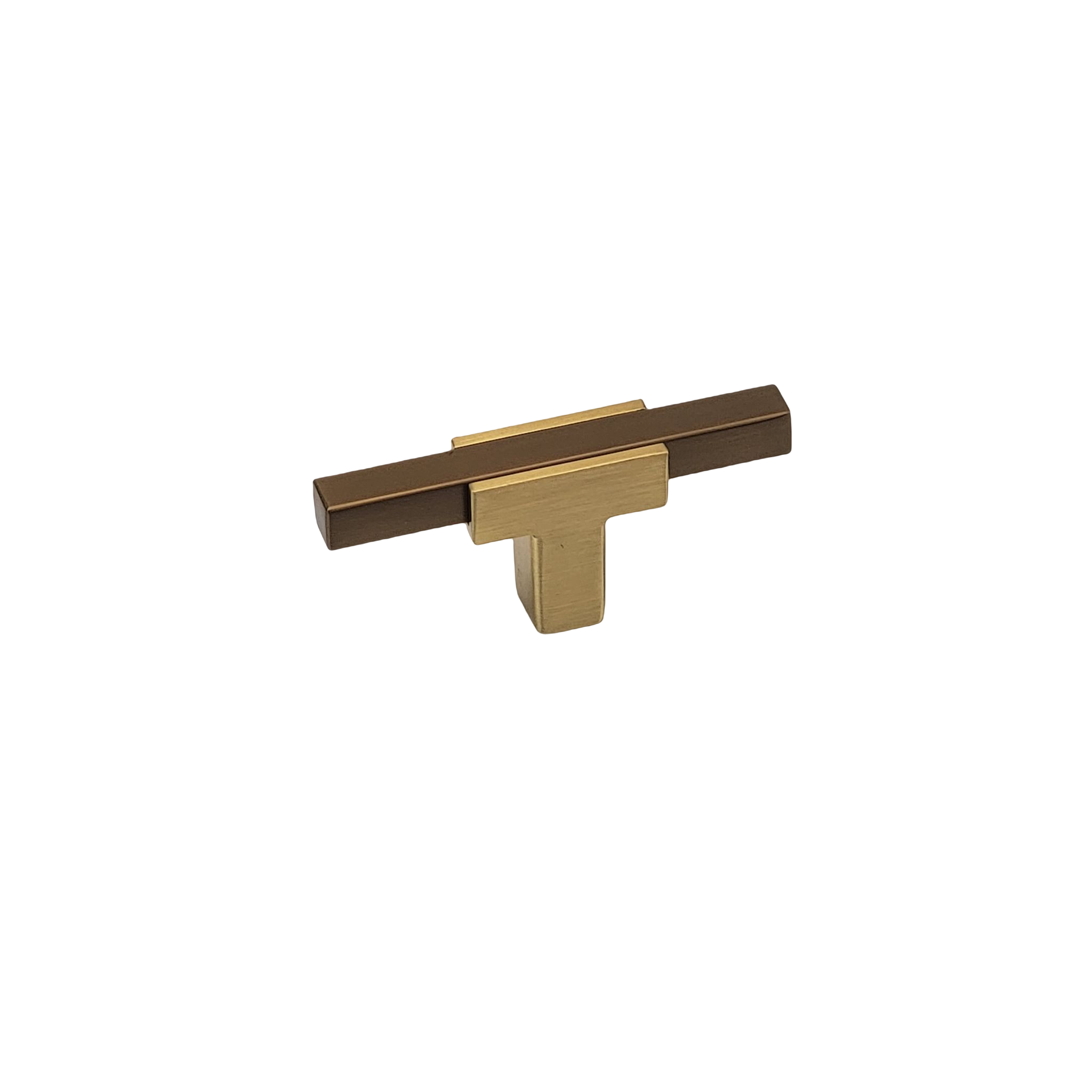 Two Tone T-Bar Knob - Brushed Gold Base 67