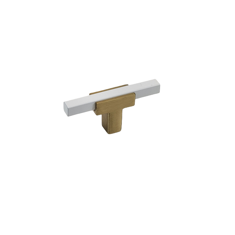 Two Tone T-Bar Knob - Brushed Gold Base 67