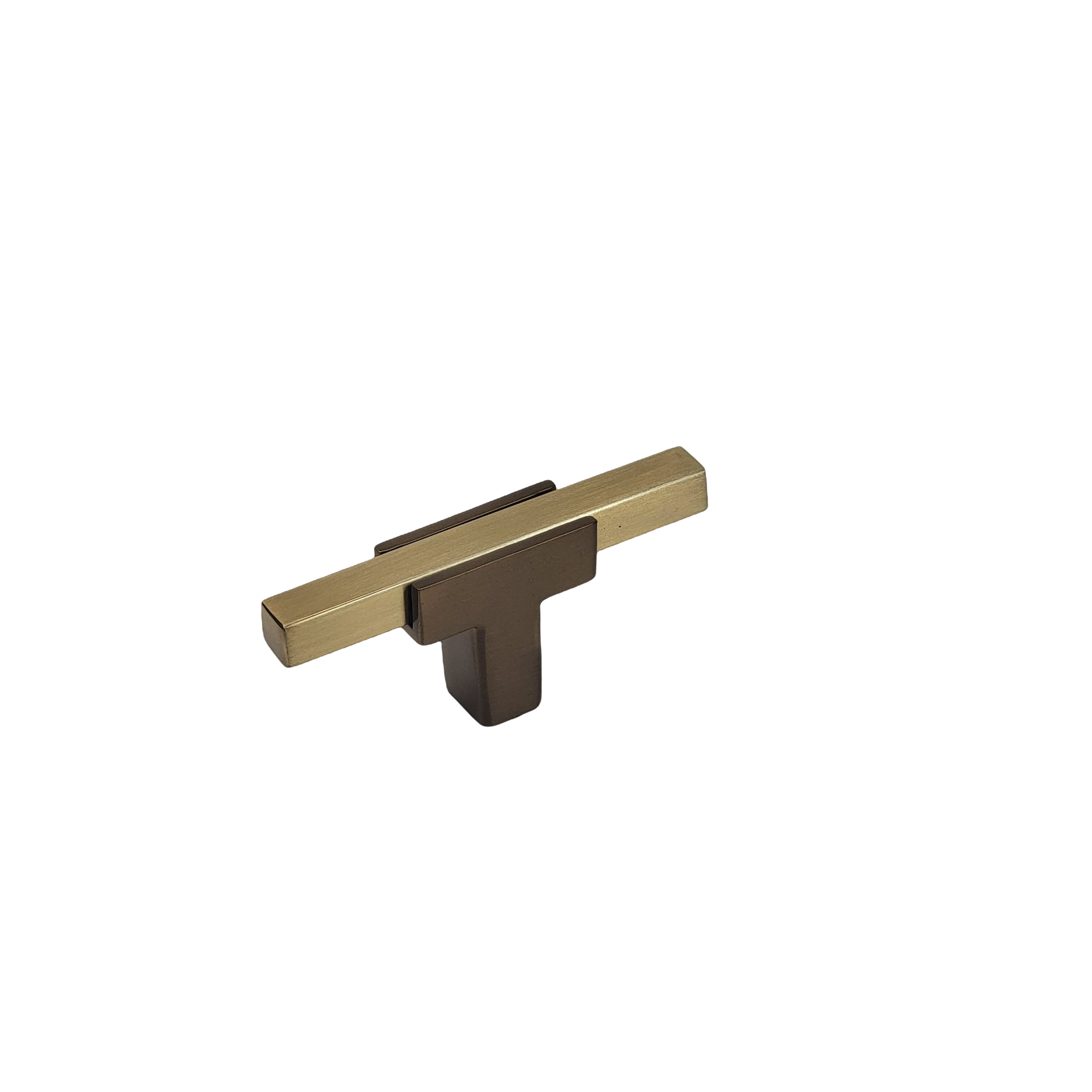 Knob 67 - Champagne Bronze stem with Brushed Gold bar.