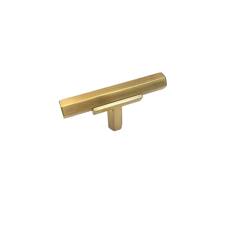 Knob 74 - brushed Gold stem with Brushed gold bar.