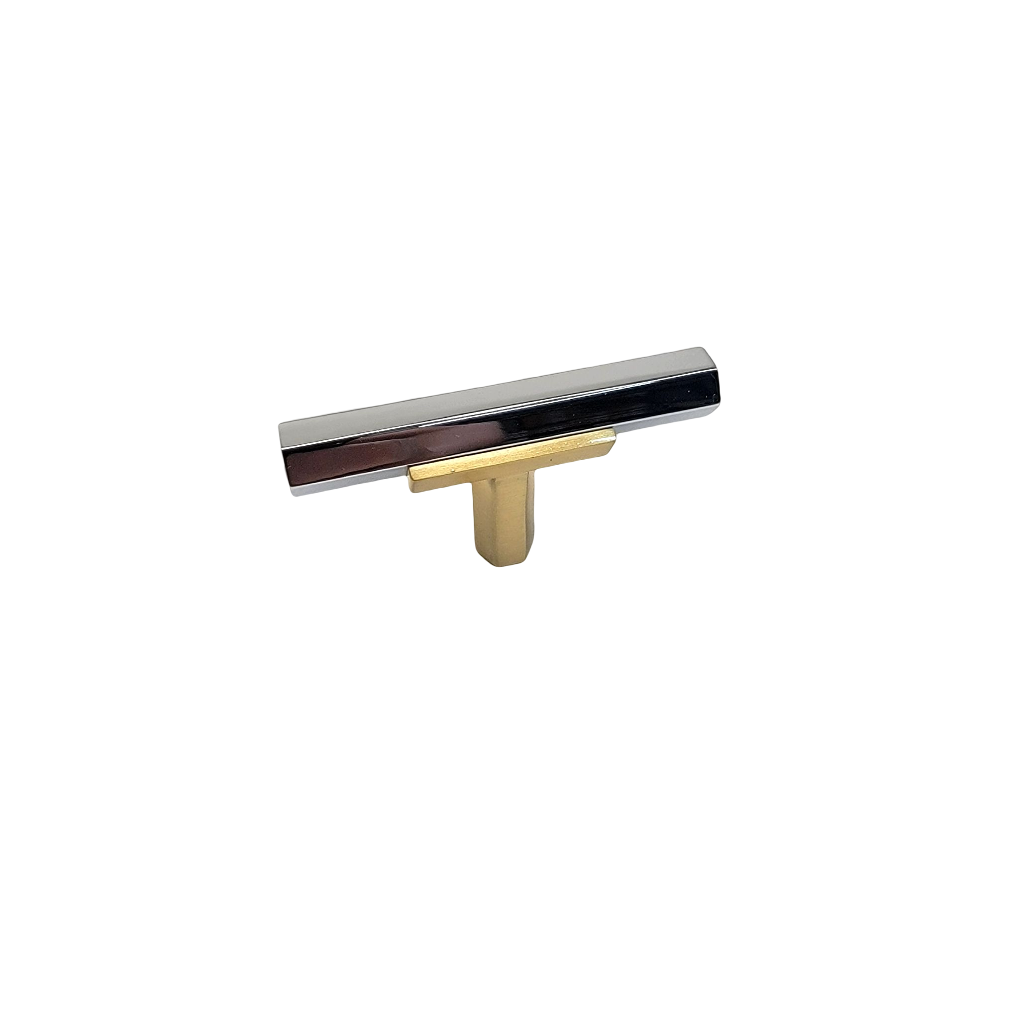 Knob 74 - brushed Gold stem with chrome bar.