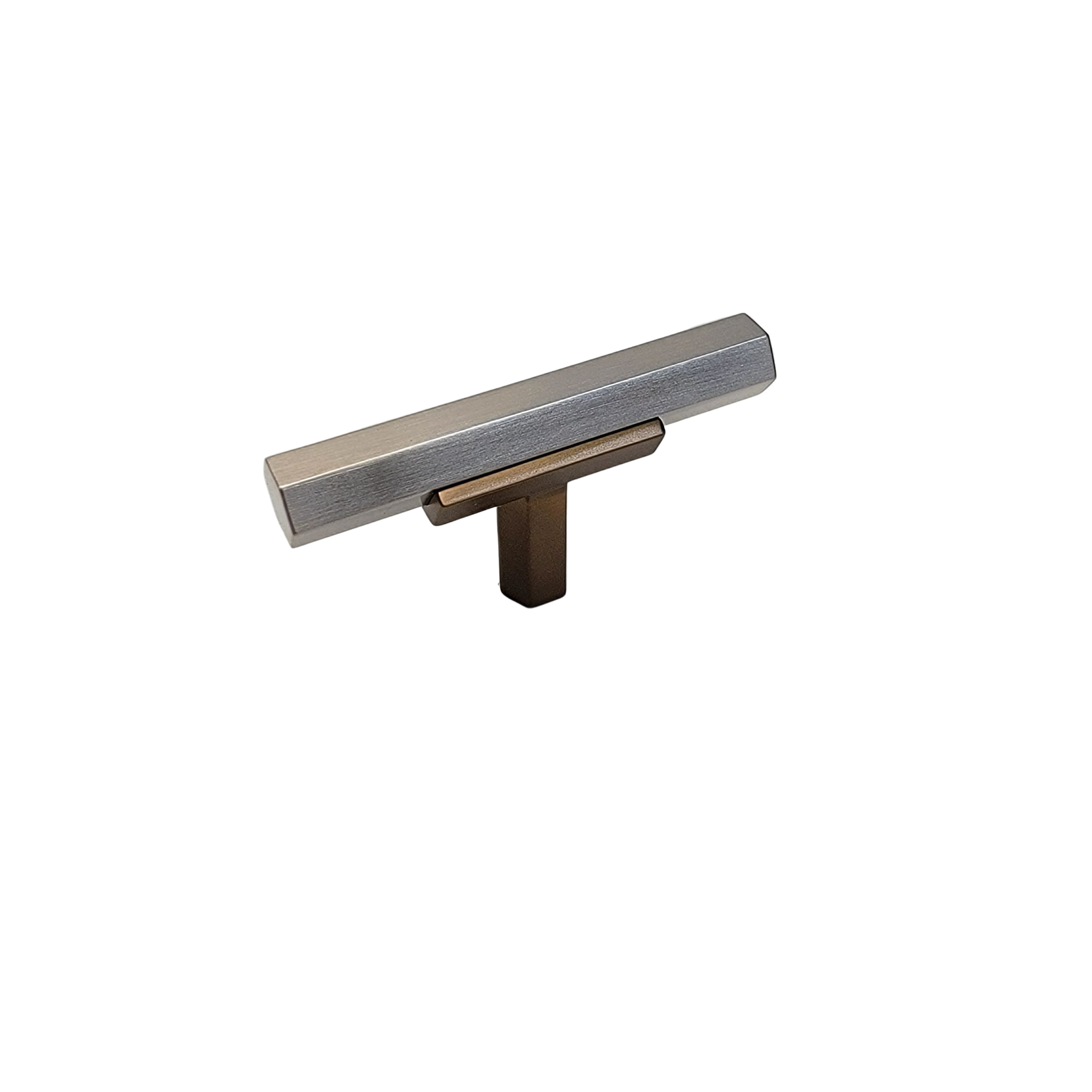 knob 74 - Champagne bronze stem and brushed nickel bar.