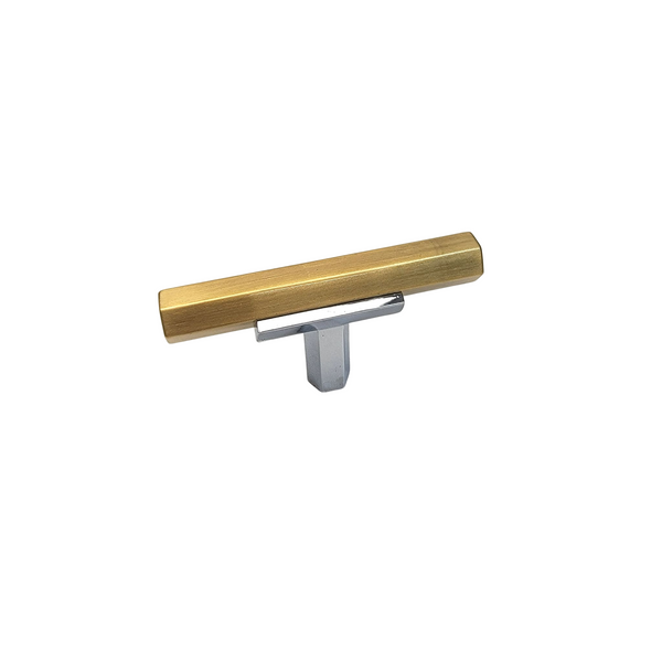 Knob 74 - Chrome stem with brushed Gold bar.