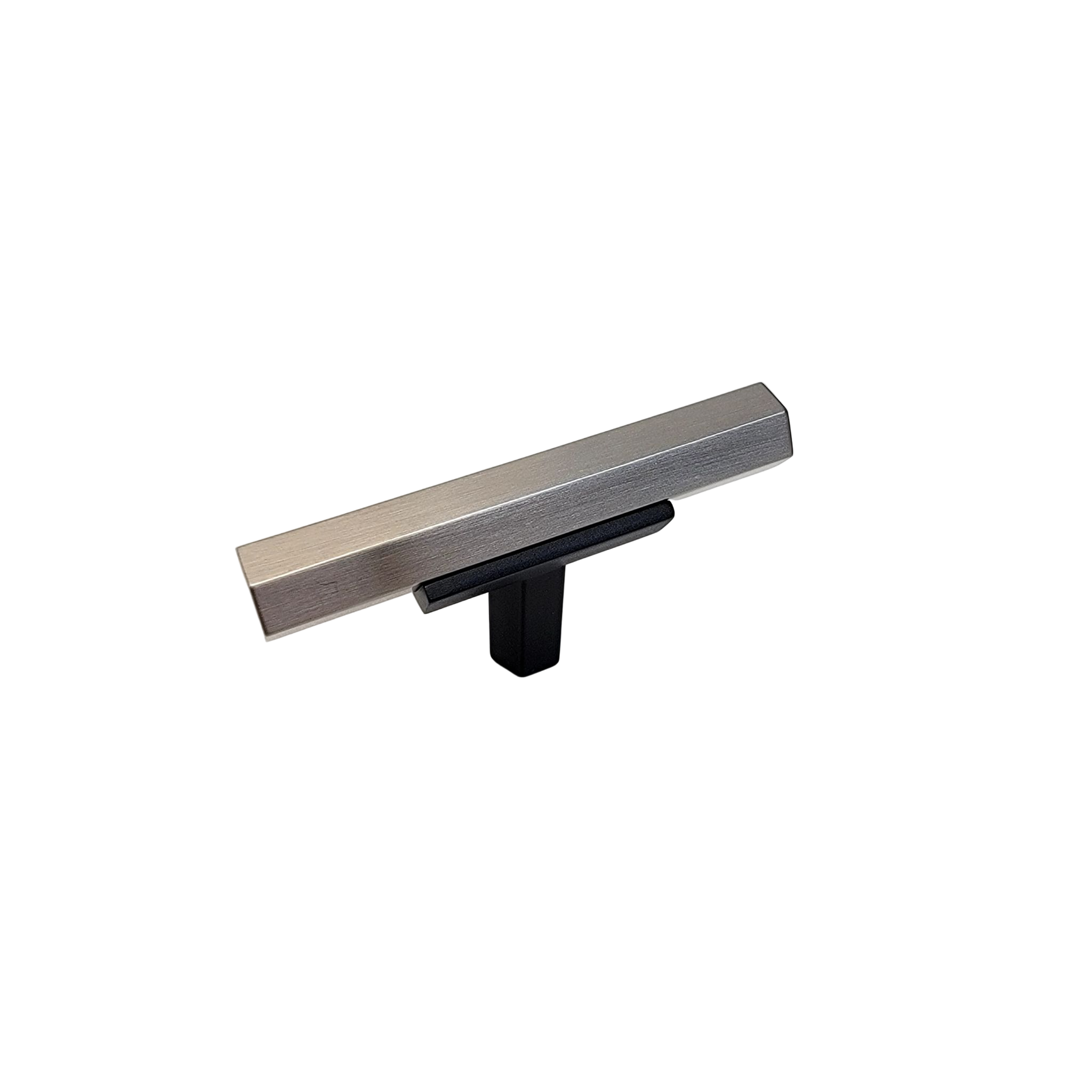 Two Tone T-Bar Hex Knob - Matte Black Base 74