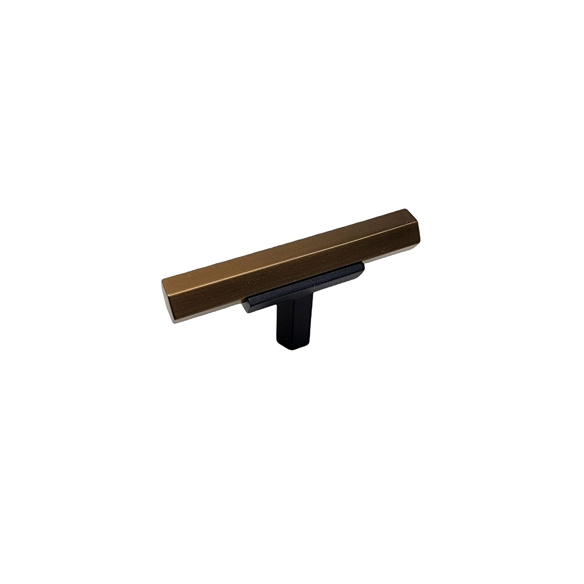 Two Tone T-Bar Hex Knob - Matte Black Base 74