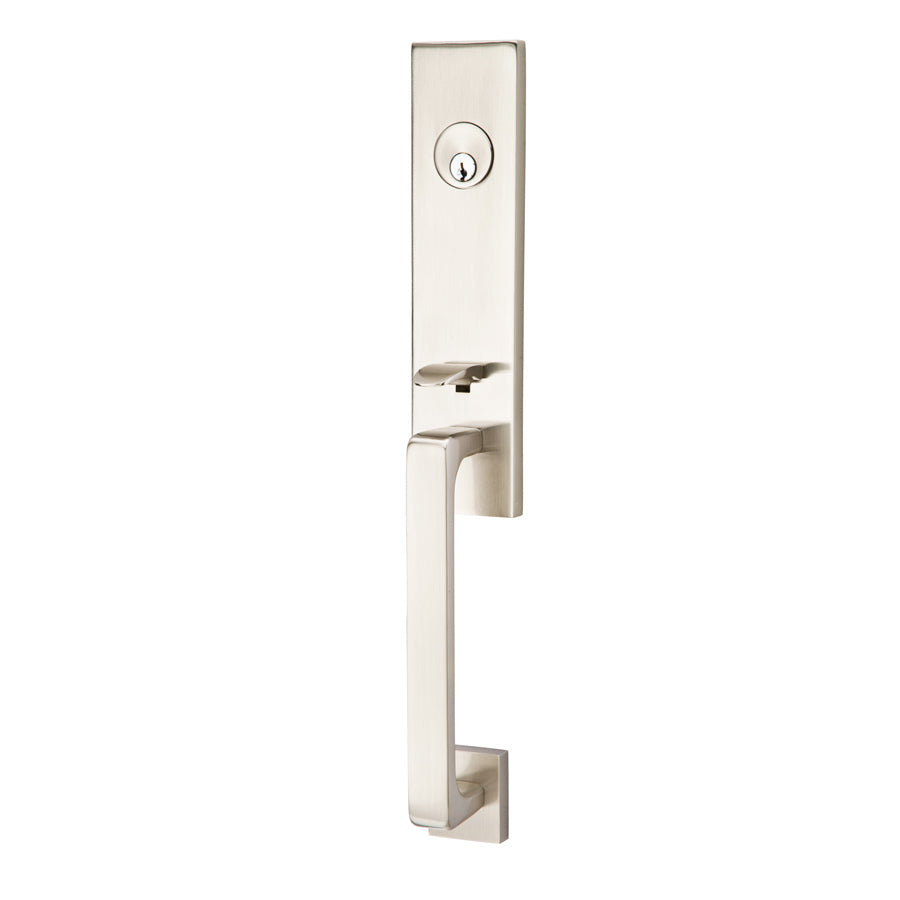 Davos Brass Tubular Entryset in Satin Nickel finish