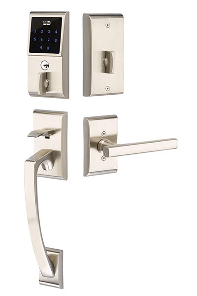 EMTouch™ Keypad Entryset with Freestone Lever in Satin Nickel finish