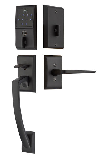 EMTouch™ Keypad Entryset with Athena Lever in Flat Black finish