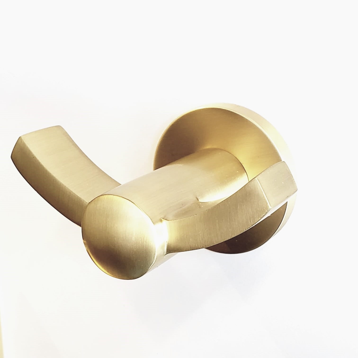 Dual Robe Brass Hook - Round Rosette