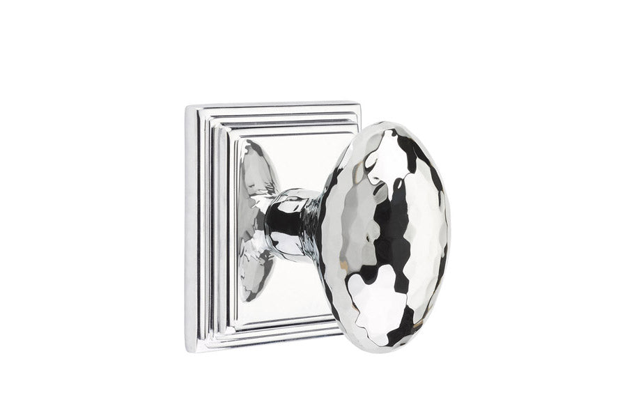 Emtek Modern Designer Brass Door Handles- Hammered Egg Knob