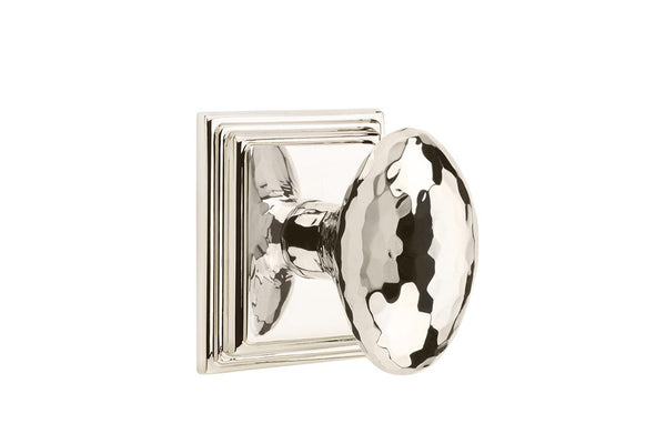 Emtek Modern Designer Brass Door Handles- Hammered Egg Knob