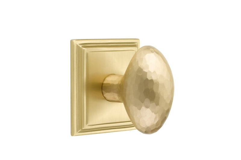 Emtek Modern Designer Brass Door Handles- Hammered Egg Knob