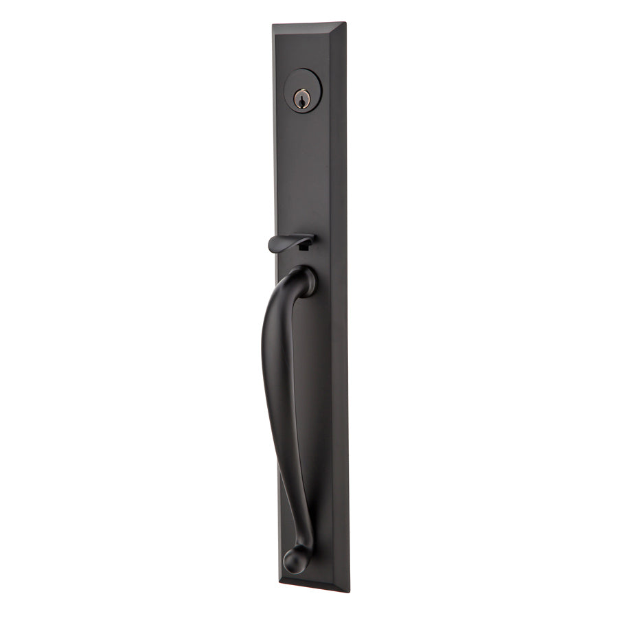 Jefferson Full Length Tubular Entrance Handleset in Matte Black Finish