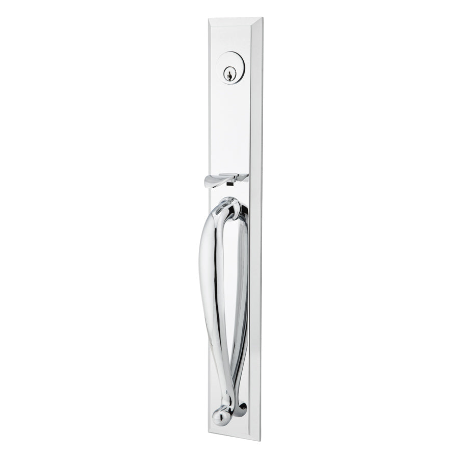Jefferson Full Length Tubular Entrance Handleset in Chrome Finish