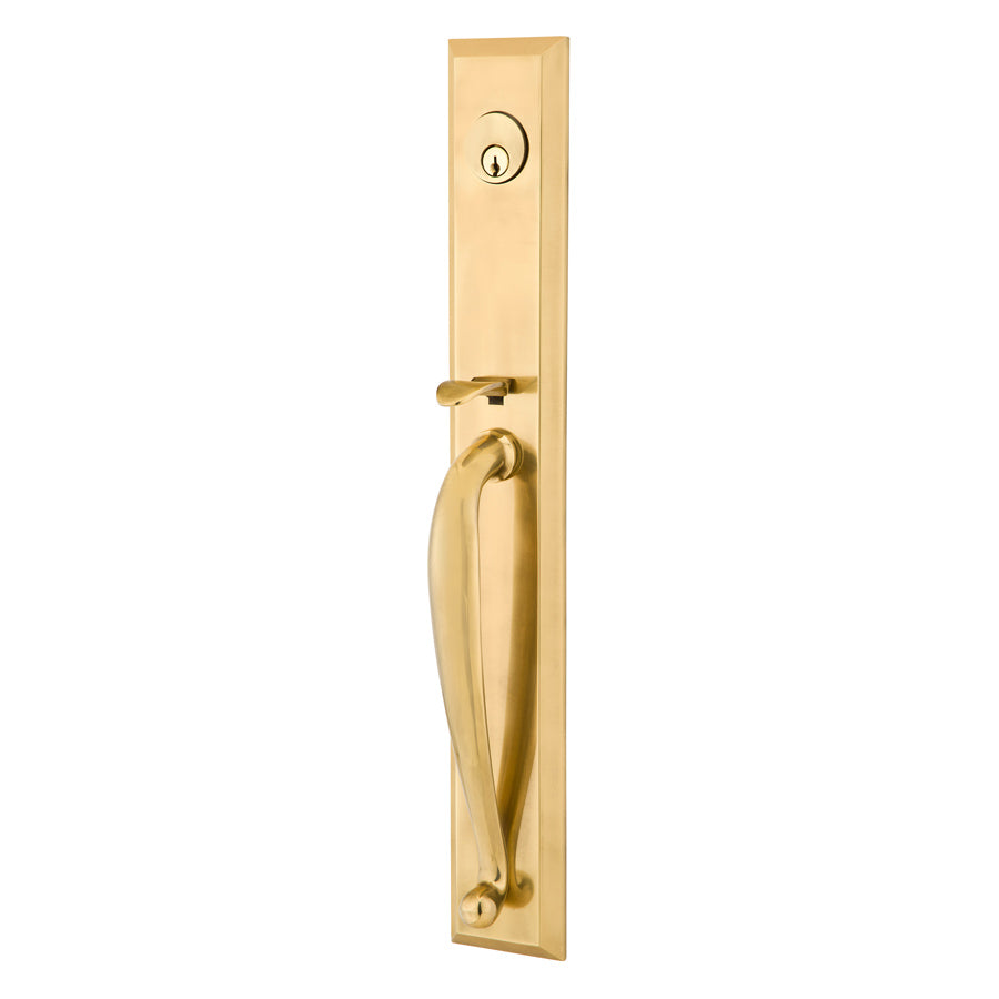 Jefferson Full Length Tubular Entrance Handleset in French Antique Frinish