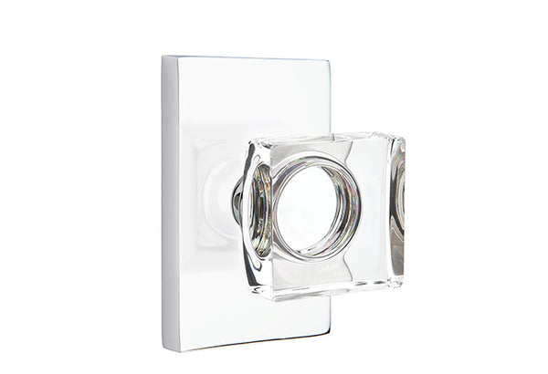 Emtek Modern Crystal Door Handles- Square Crystal Knob
