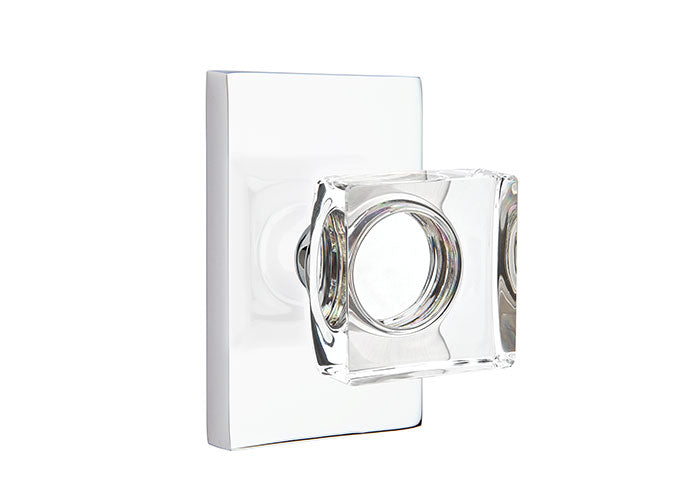 Emtek Modern Crystal Door Handles- Square Crystal Knob