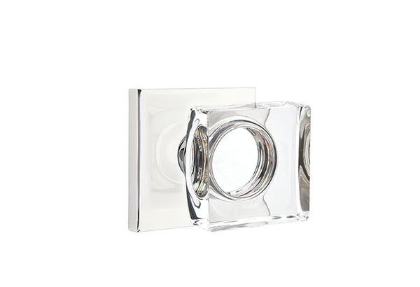 Emtek Modern Crystal Door Handles- Square Crystal Knob