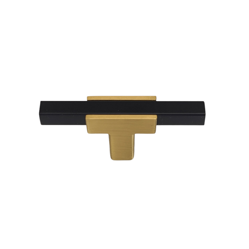 Two Tone T-Bar Knob - Brushed Gold Base 67