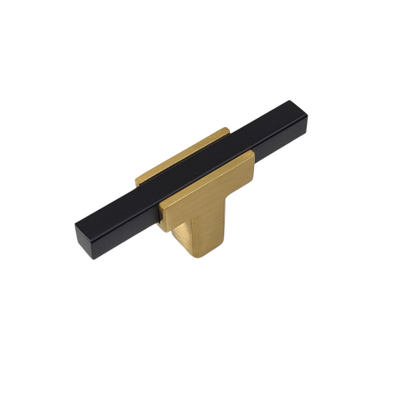 Two Tone T-Bar Knob - Brushed Gold Base 67