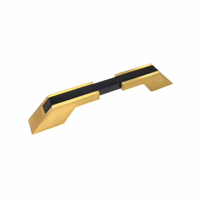 Wide Two Tone Modern Kitchen Handle - Brushed Gold Base 770