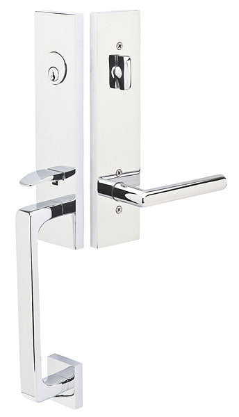 Davos Brass Tubular Entryset with Stuttgart lever in Polished Chrome finish