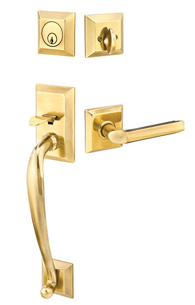 Franklin Sectional Entrance Handlesets with Milano lever in French Antique finish