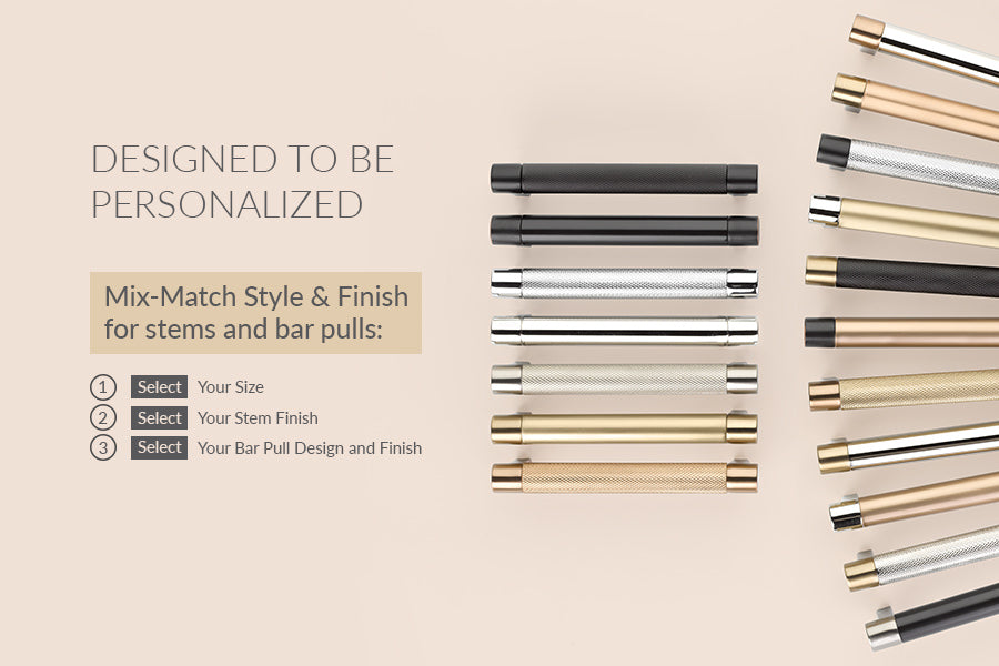 EMTEK SELECT Cabinet Pull Rectangular  - Satin Brass Stem