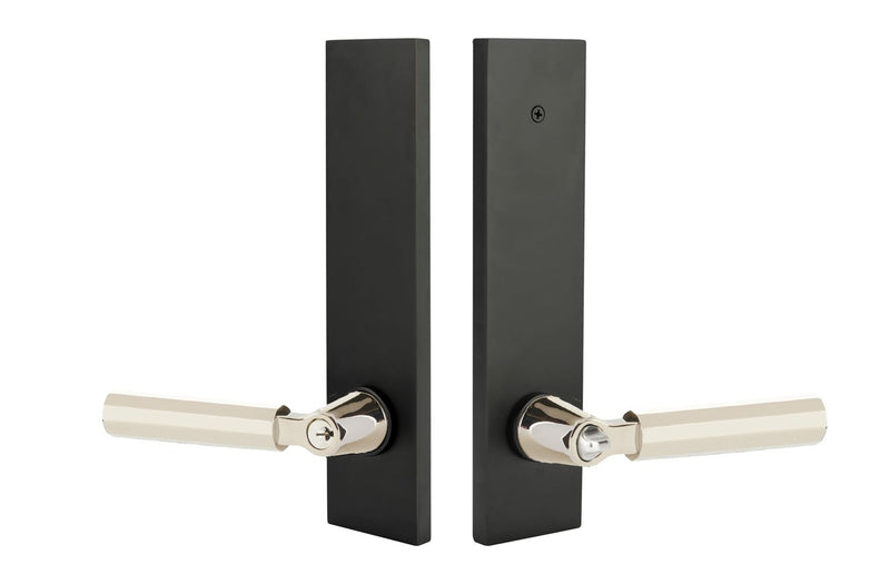 Emtek Modern Rectangular Single Point Lockset with Key in L Square Select Handles