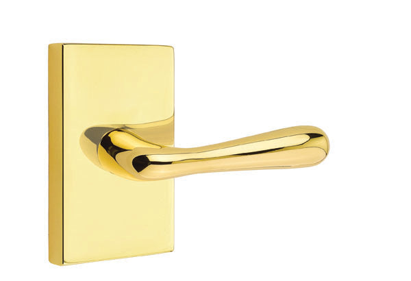 Emtek Basel Lever with Modern Rectangular Rosette