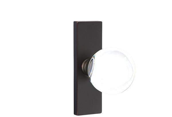 Emtek Stretto Narrow Trim Locksets with Bristol Glass Knob