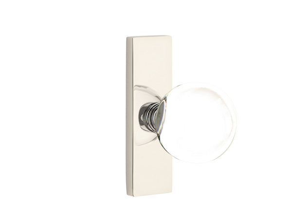 Emtek Stretto Narrow Trim Locksets with Bristol Glass Knob