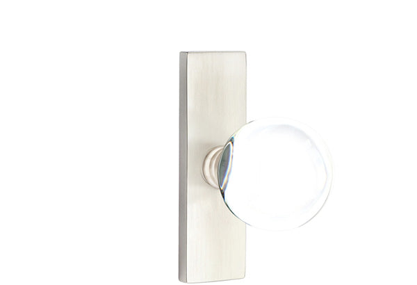 Emtek Stretto Narrow Trim Locksets with Bristol Glass Knob