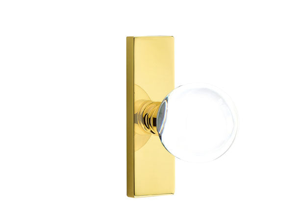 Emtek Stretto Narrow Trim Locksets with Bristol Glass Knob