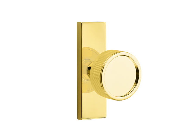 Emtek Stretto Narrow Trim Locksets with Conical Knurled Knob
