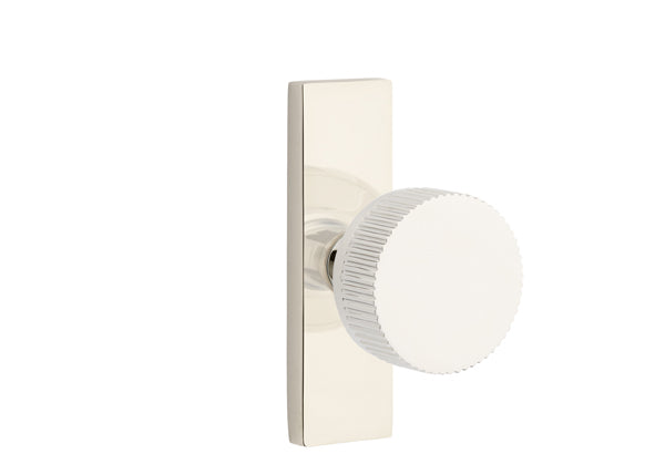 Emtek Stretto Narrow Trim Locksets with Conical Straight Knurled Knob