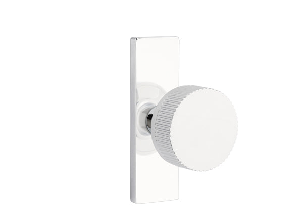 Emtek Stretto Narrow Trim Locksets with Conical Straight Knurled Knob