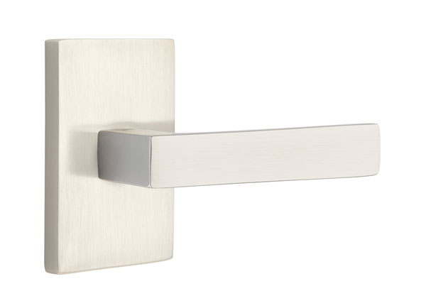 Emtek Dumont Lever with Modern Rectangular Rosette