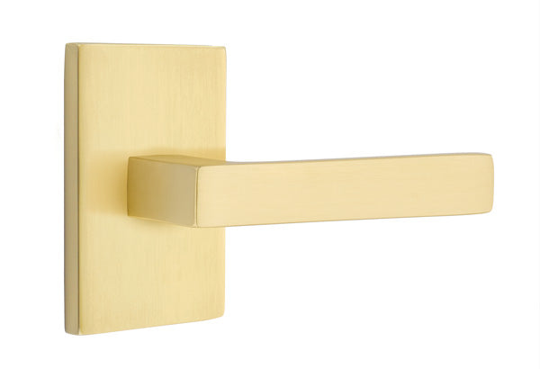 Emtek Dumont Lever with Modern Rectangular Rosette