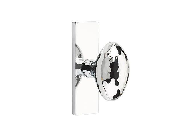 Emtek Stretto Narrow Trim Locksets with Hammered Egg Knob