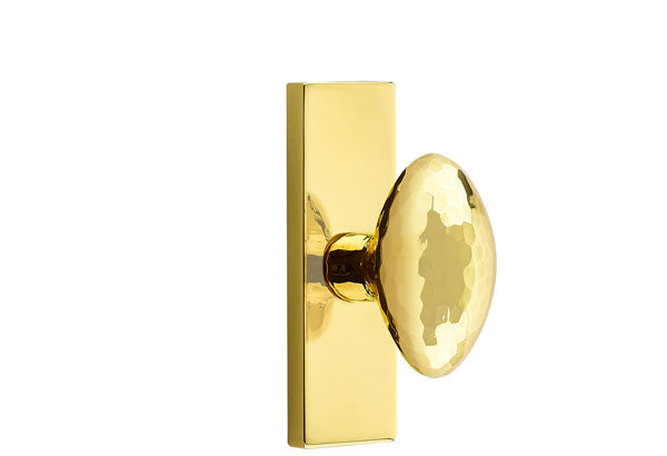 Emtek Stretto Narrow Trim Locksets with Hammered Egg Knob
