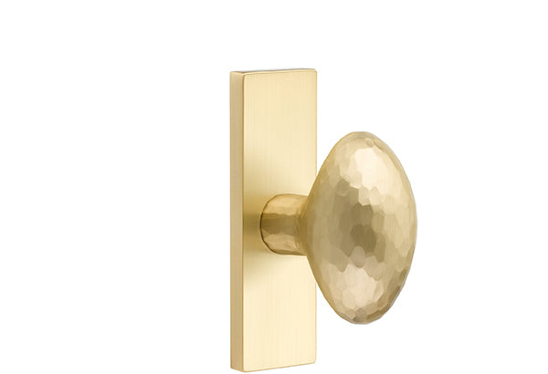 Emtek Stretto Narrow Trim Locksets with Hammered Egg Knob