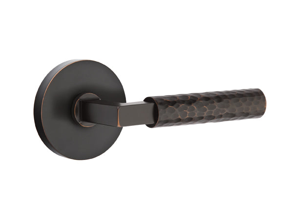 Emtek Select L Square Hammered Lever Disk Rosette