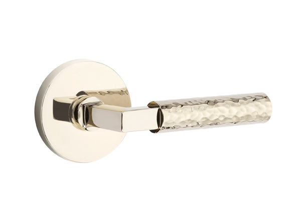 Emtek Select L Square Hammered Lever Disk Rosette