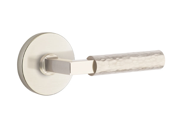 Emtek Select L Square Hammered Lever Disk Rosette