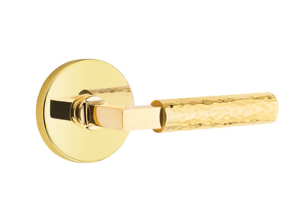 Emtek Select L Square Hammered Lever Disk Rosette