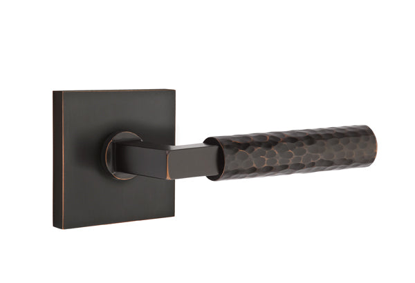Emtek Select L Square Hammered Lever Square Rosette
