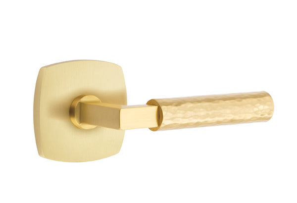 Emtek Select L Square Hammered Lever Urban Modern Rosette